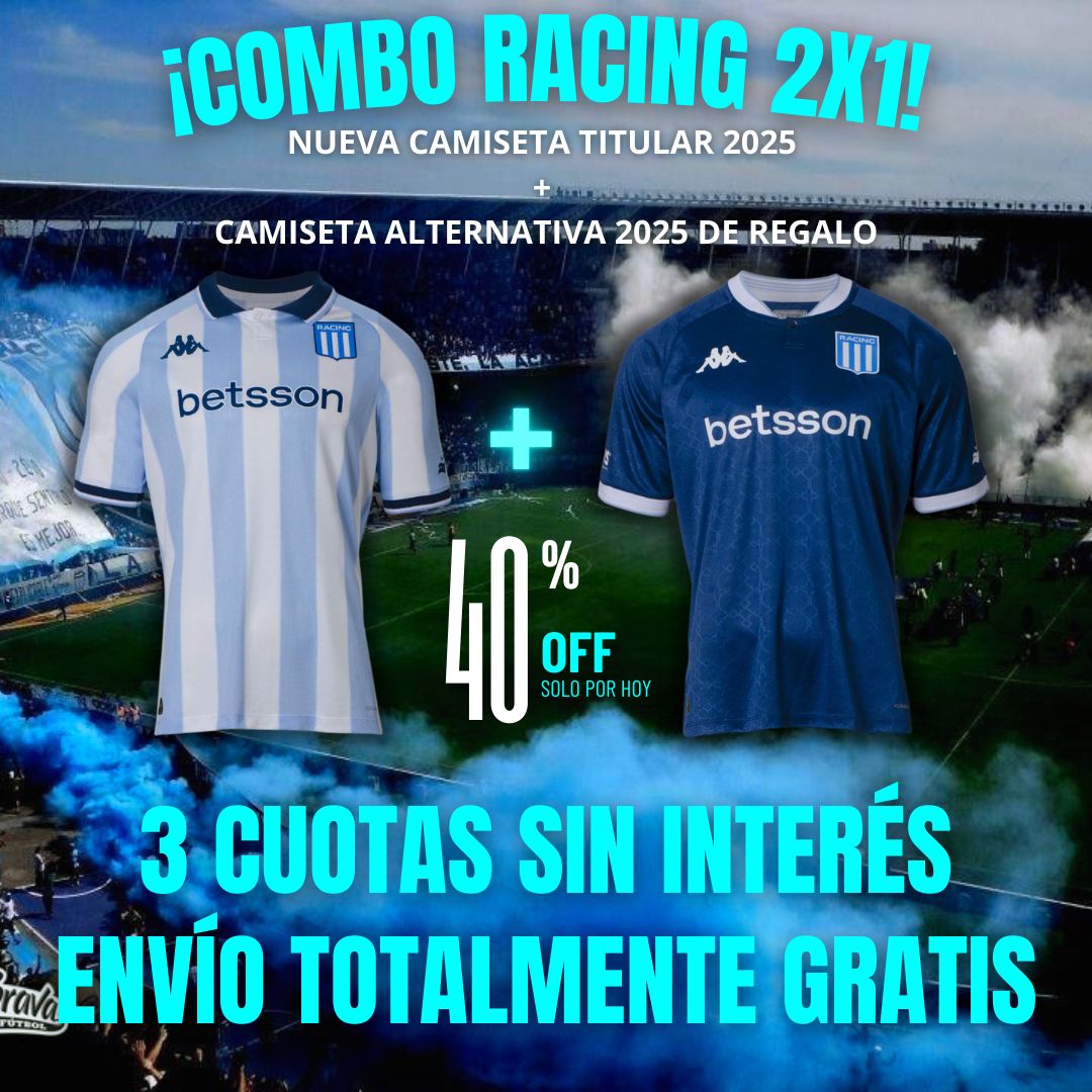 nueva camiseta titular de racing 2025 alternativa de regalo
